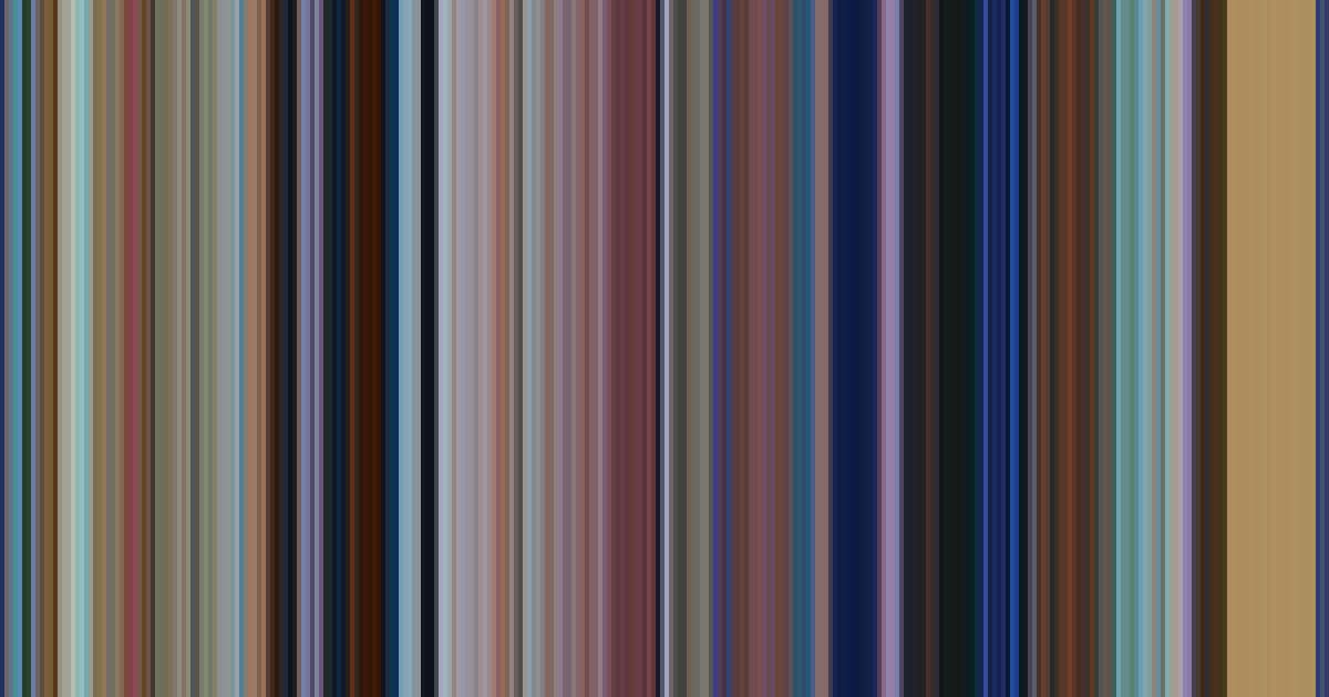 Moana’s movie barcode: its colors from the first frame to the last, left to right