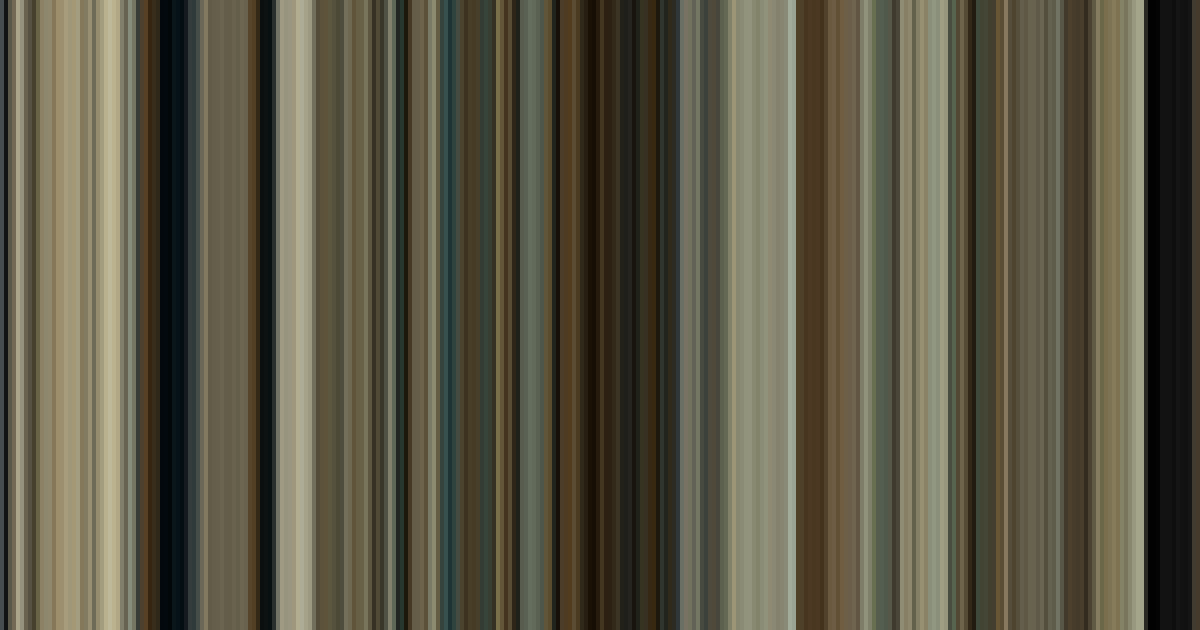 No Country for Old Men’s movie barcode: its colors from the first frame to the last, left to right