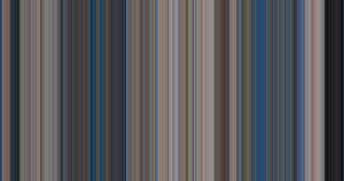 Oliver & Company’s movie barcode: its colors from the first frame to the last, left to right