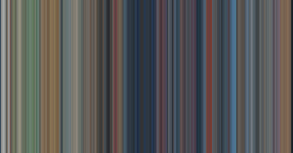 One Hundred and One Dalmatians’s movie barcode: its colors from the first frame to the last, left to right